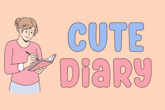 Cute Diary: A Friendly Display Font for Editorial Design